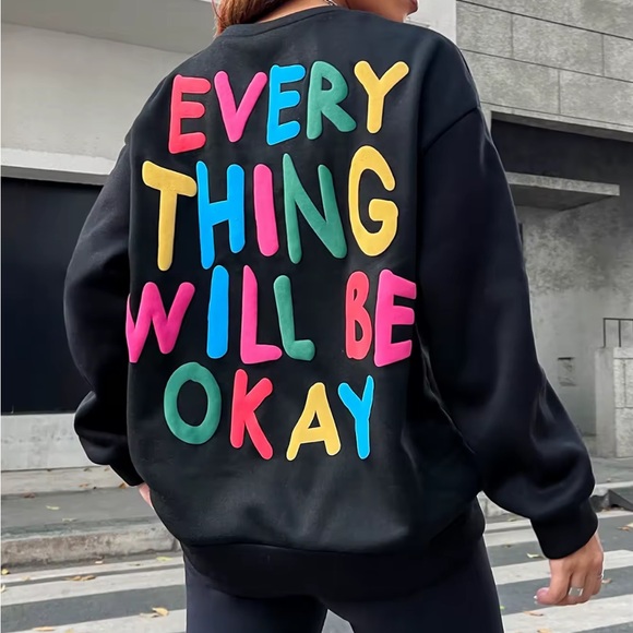 ✨Be Okay✨ Black Sweater - Picture 3 of 3